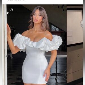 Baby boo ruffle sleeve mini dress New with tags!